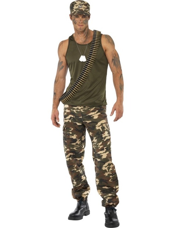 Khaki Camo Man Kostuum