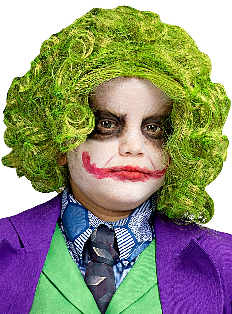 Groene Joker Clown Pruik Kind