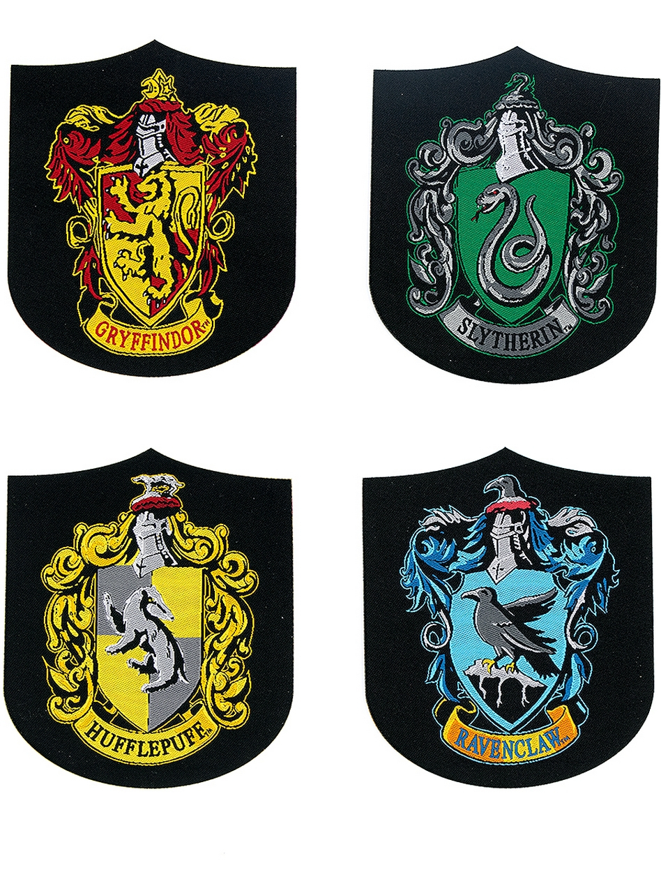 Vier Harry Potter Huis Emblemen