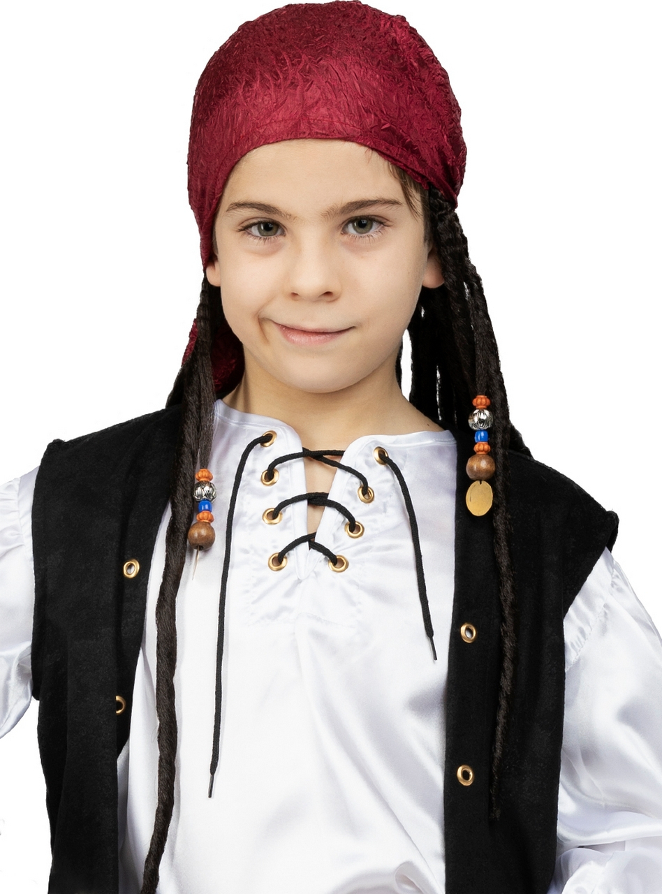 Stoere Piraat Bob Bandana Met Dreads Pruik Kind