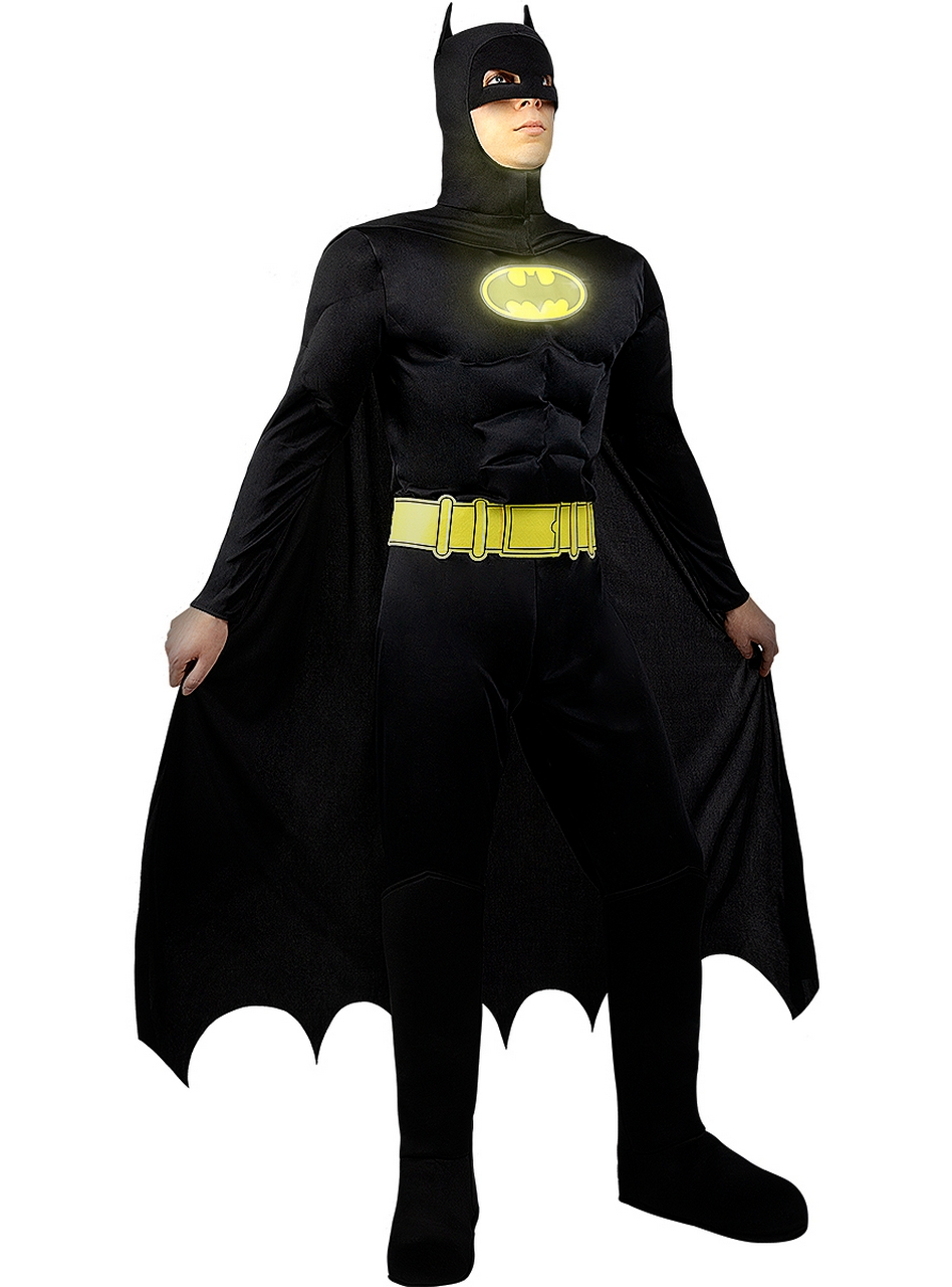 Comicbook Batman Met Lichtgevend Logo Kostuum