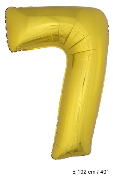 Folie Cijfer Ballon Nummer 7 Goud XL 102cm (Leeg)