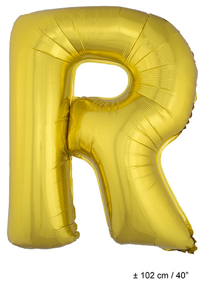 Folie Ballon Letter R Goud XL 102cm (Leeg)