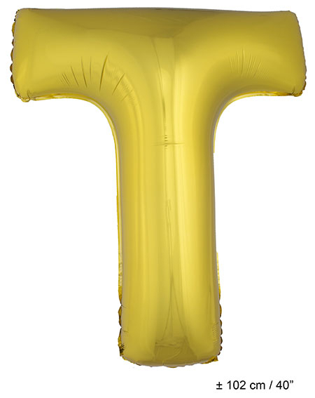 Folie Ballon Letter T Goud XL 102cm (Leeg)