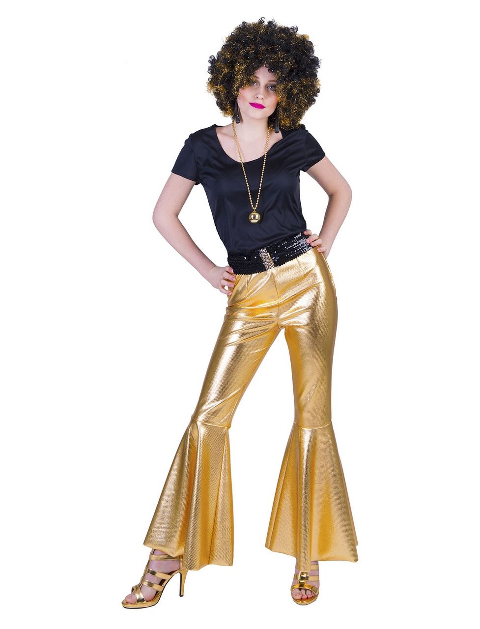 Disco Fever Broek Glinsterend Goud Vrouw