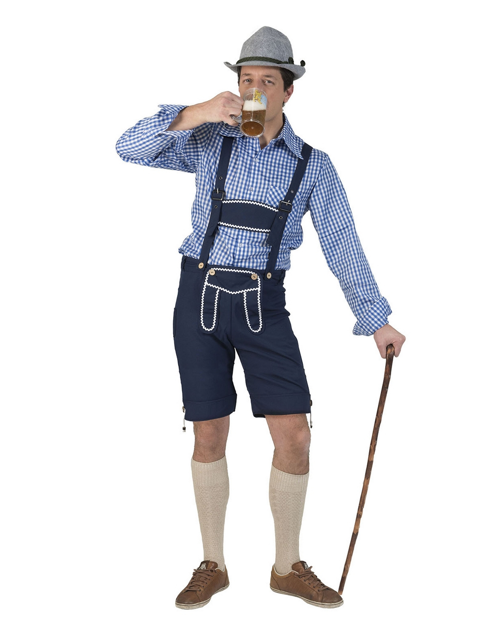 Blauwe Korte Gunther Tirol Lederhosen Man