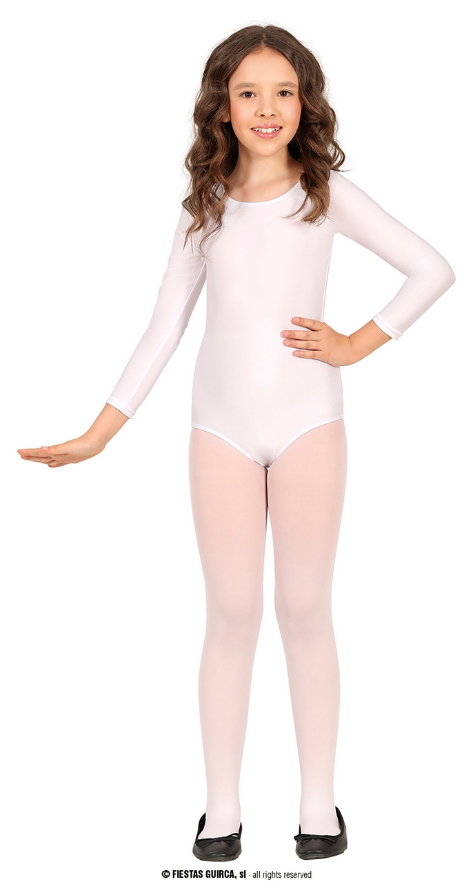 Gymnastiek Bodysuit Kind Wit Meisje Kostuum