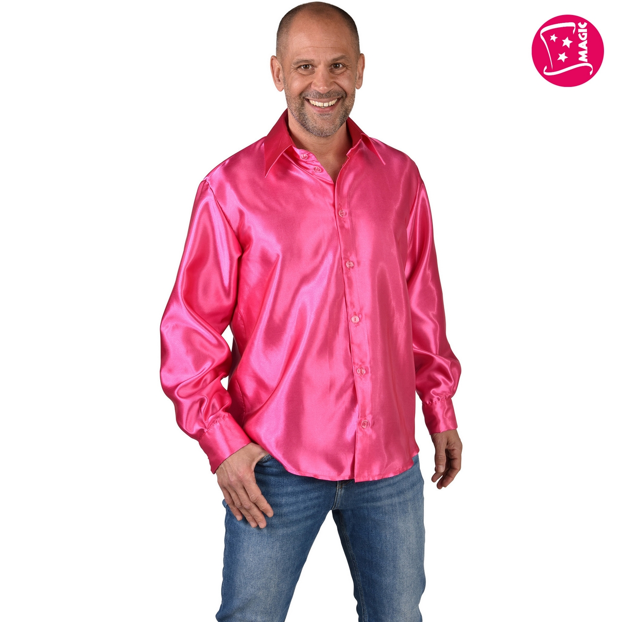 Overhemd Satijn Pink Man