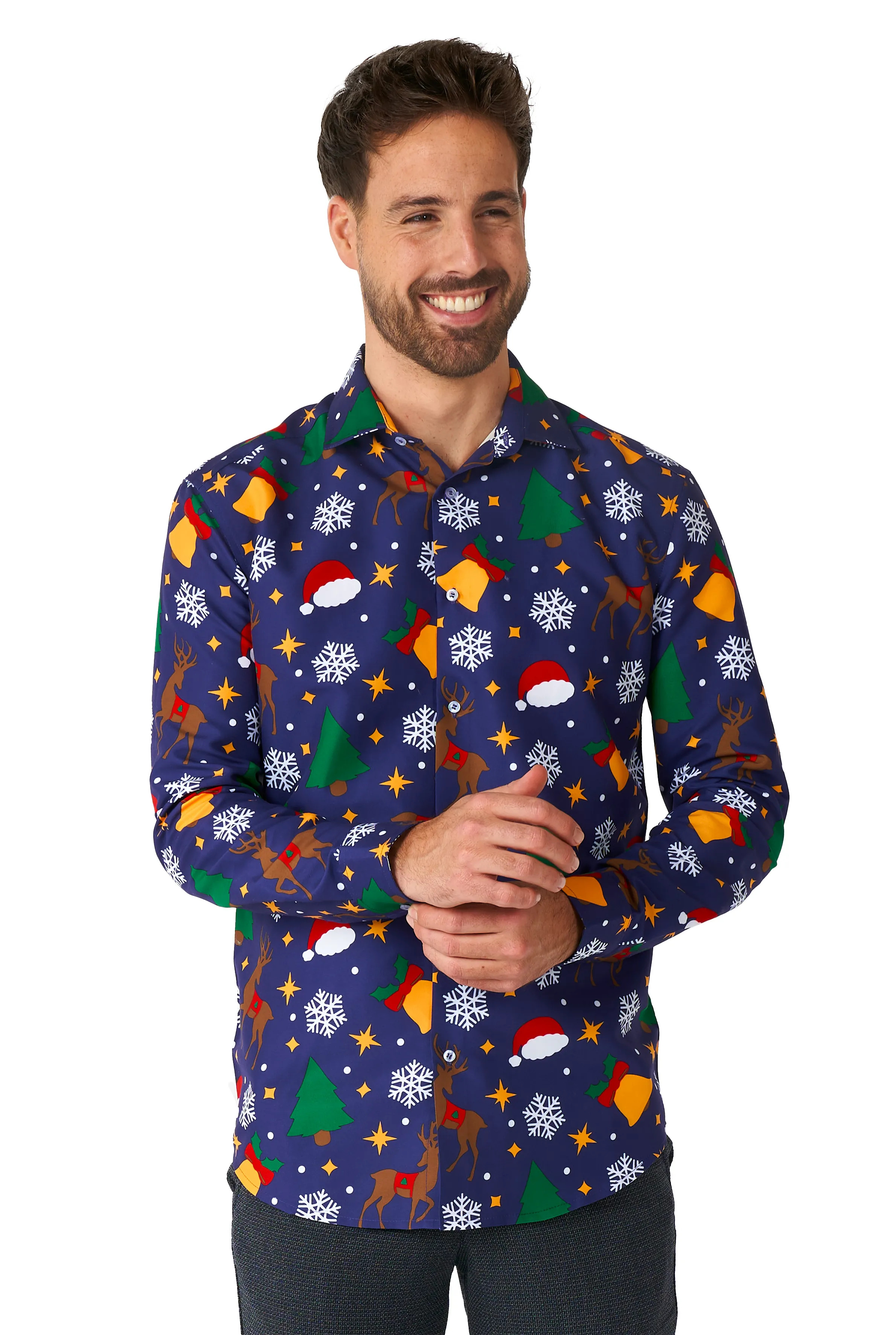 Christmas Iconen Blauw Blouse Man