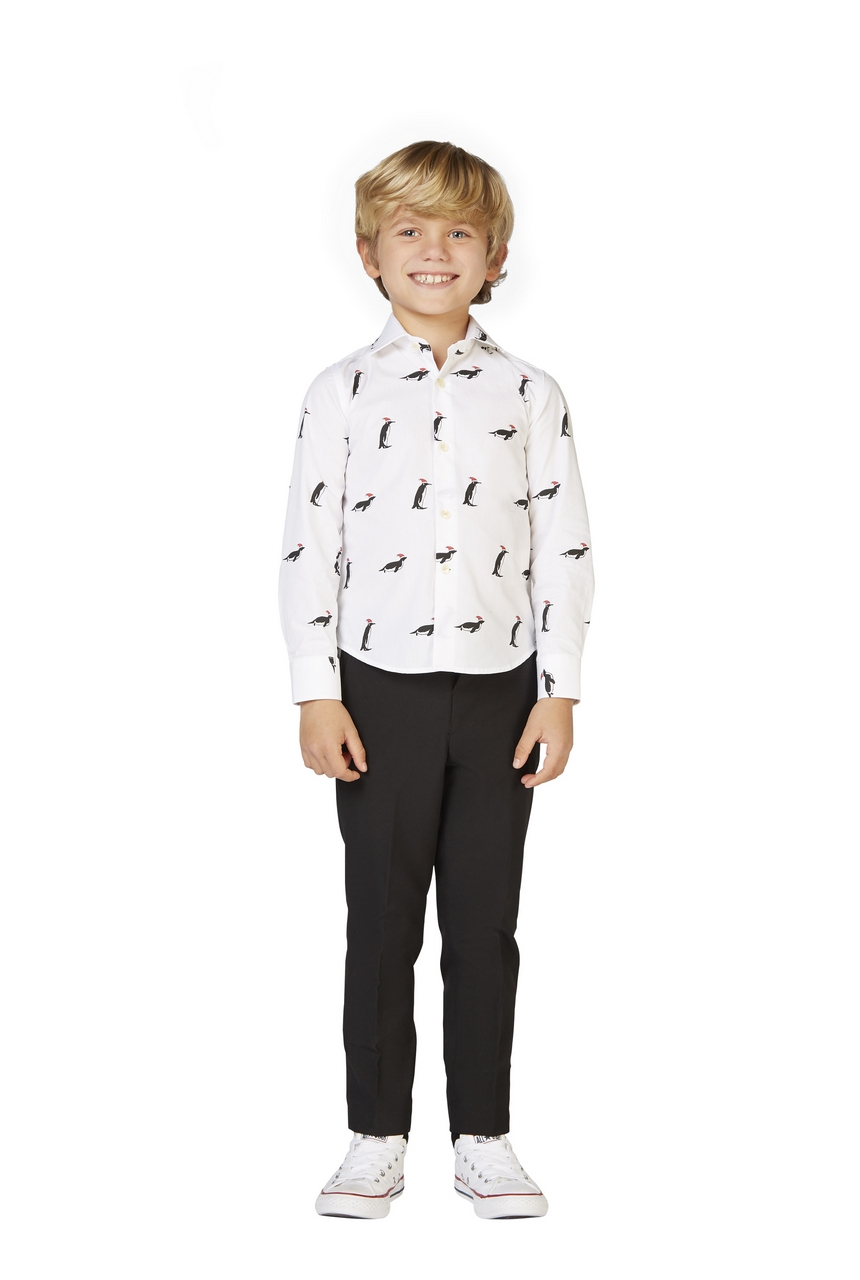 Witte Snowy Christmas Penguins Blouse Jongen