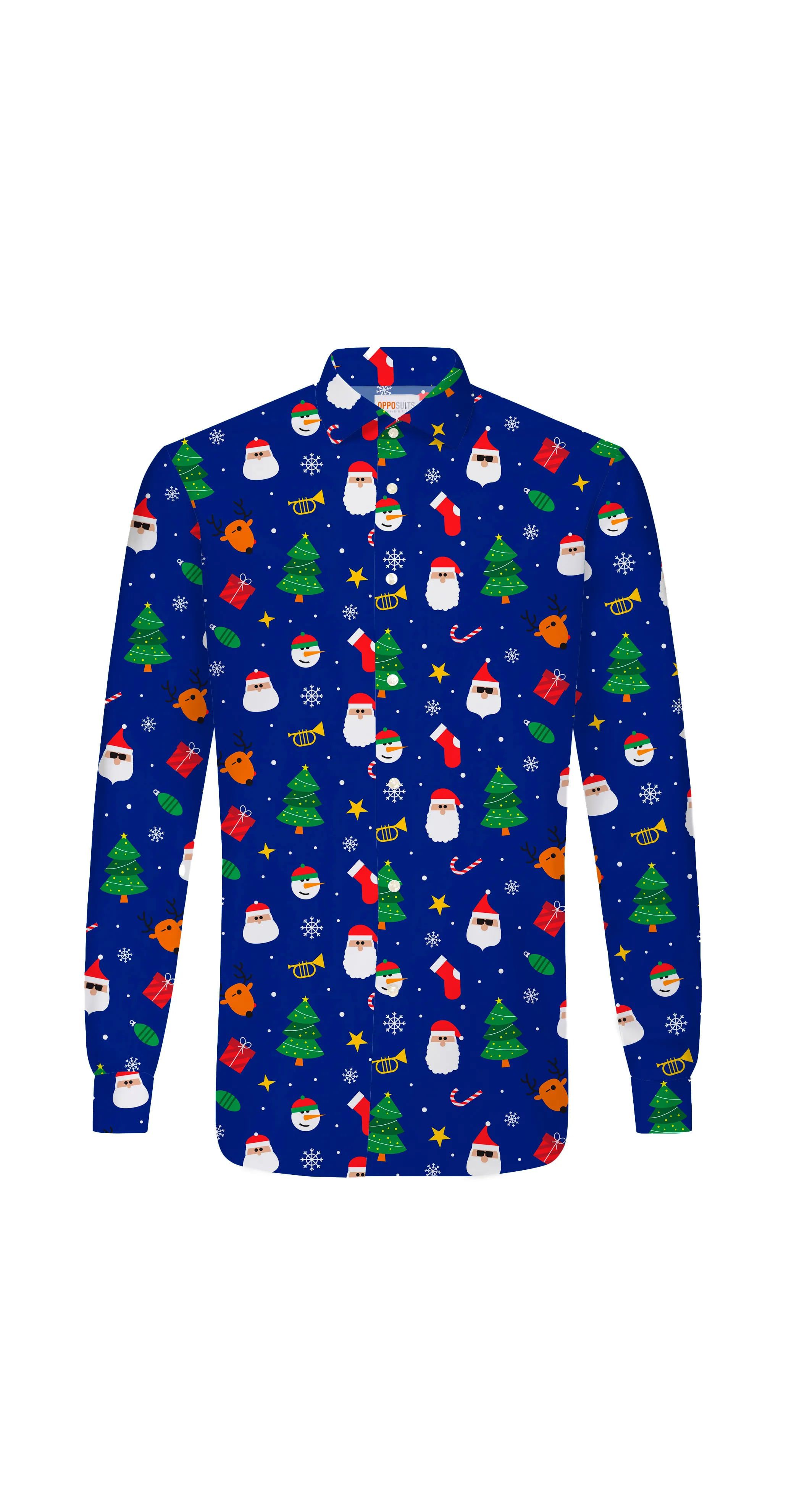 Teen Boys Xmas Fever Foute Kerst Blouse Blauw Jongen