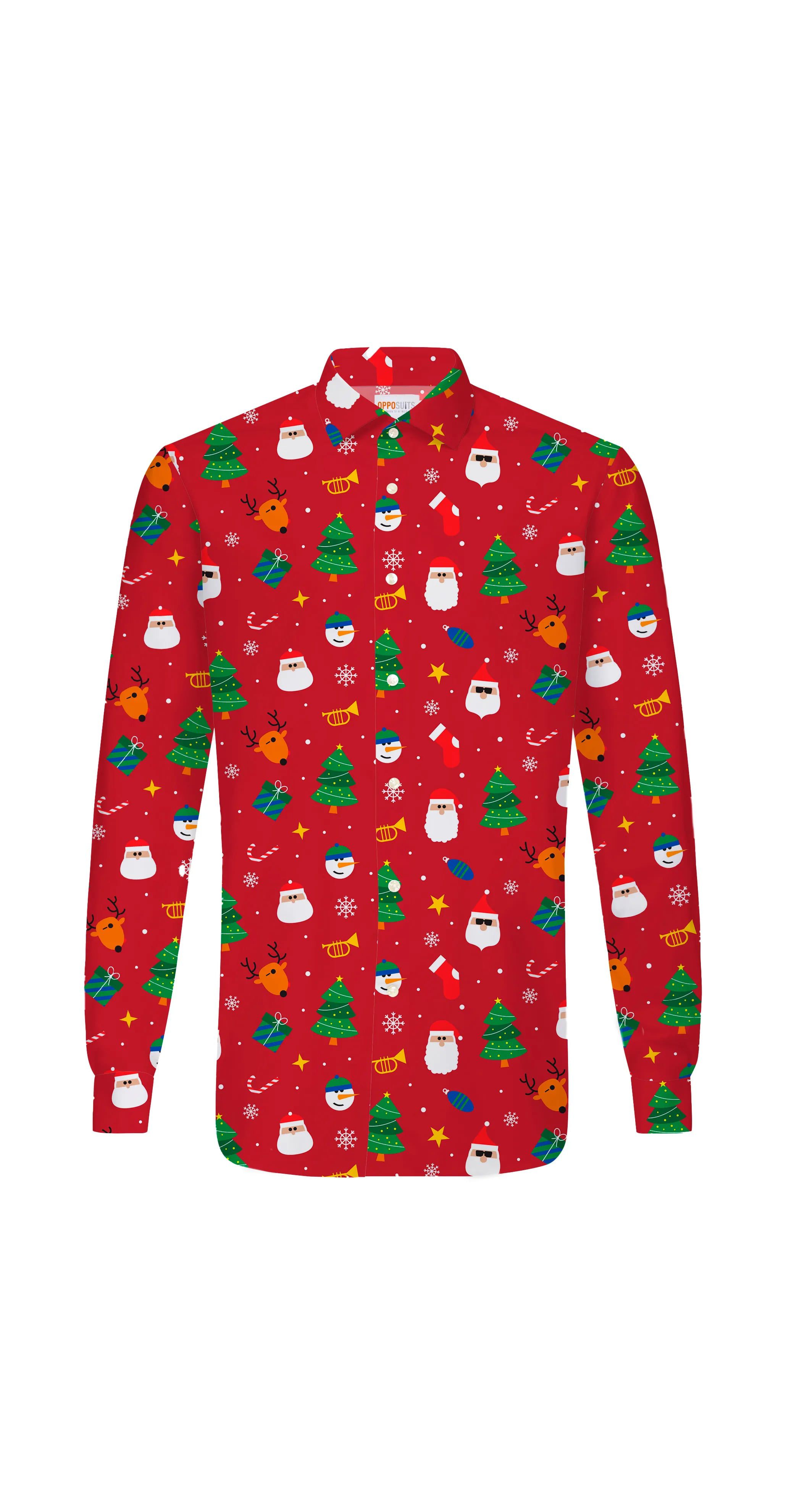 Teen Boys Xmas Fever Foute Kerst Blouse Rood Jongen