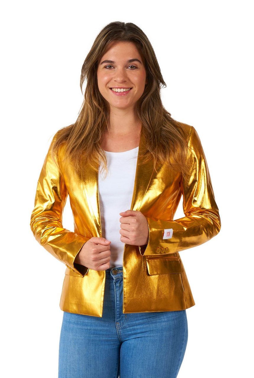 Shiny Groovy Gold Jas Vrouw