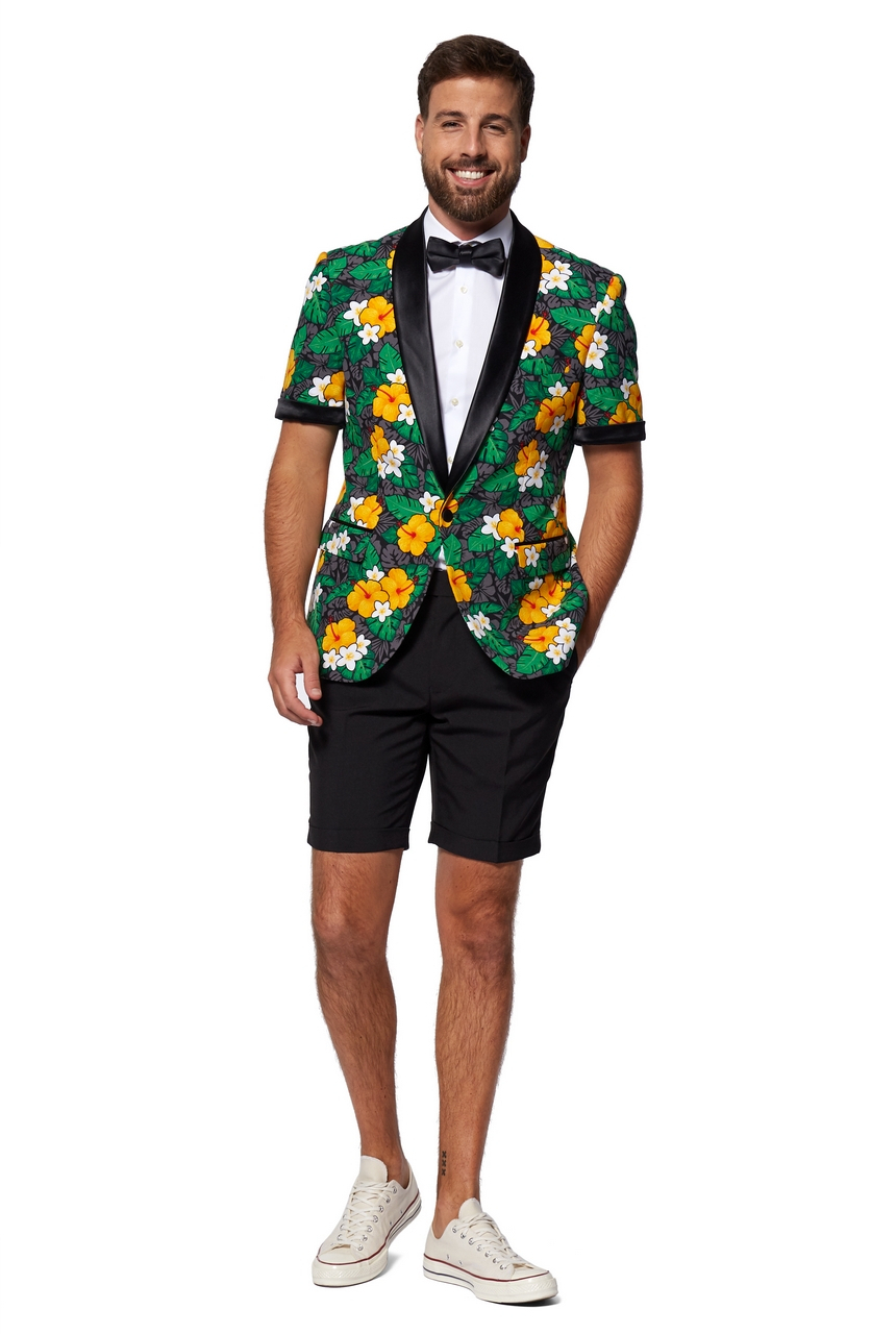 Tropical Flower Treasure Short Opposuit Man Kostuum