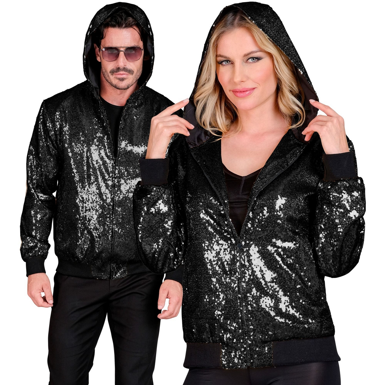 Zwarte Pailletten Jas Black Sparkle