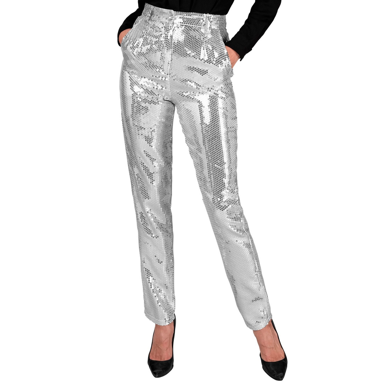 Pailletten Broek Over The Moon Silver Vrouw