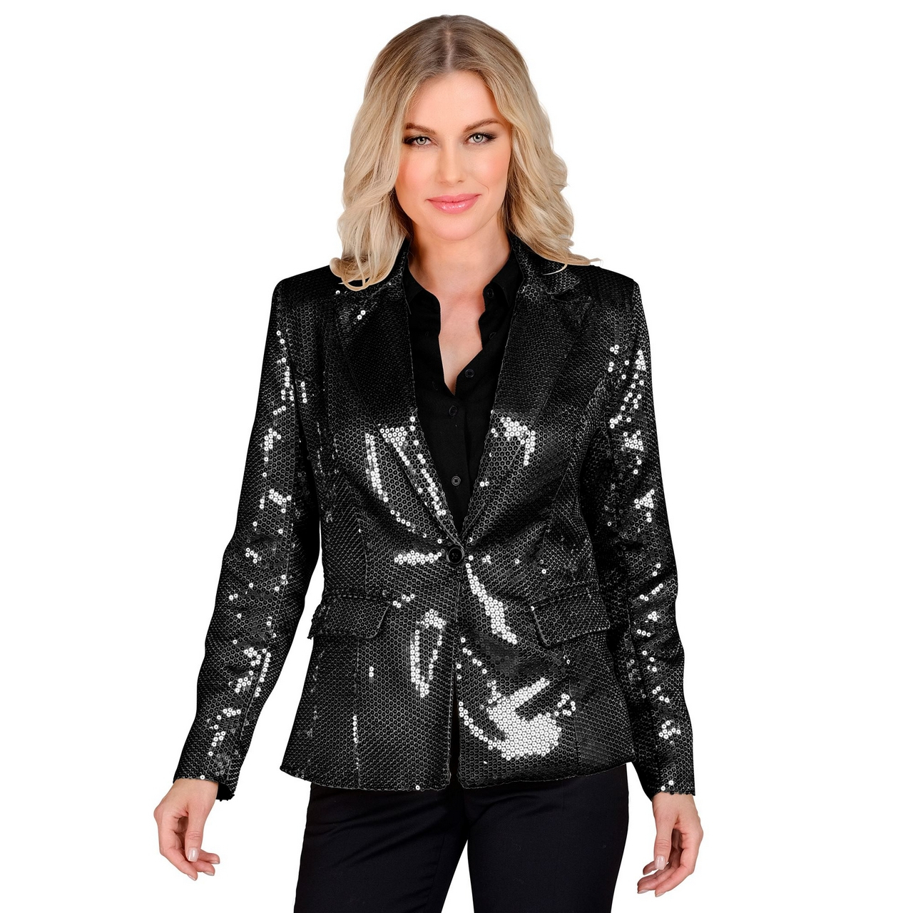 Pailletten Blazer Zwart Showgirl Patty Bling Vrouw