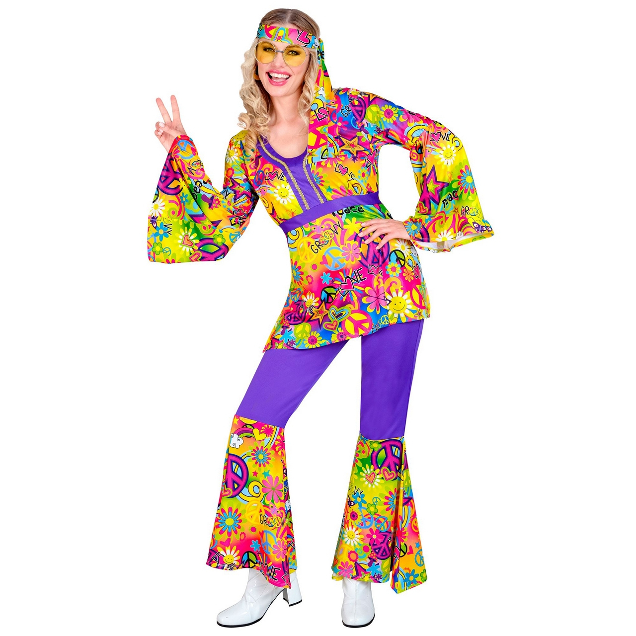 Groovy Peace And Love Hippie Jaren 60 Style Vrouw Kostuum