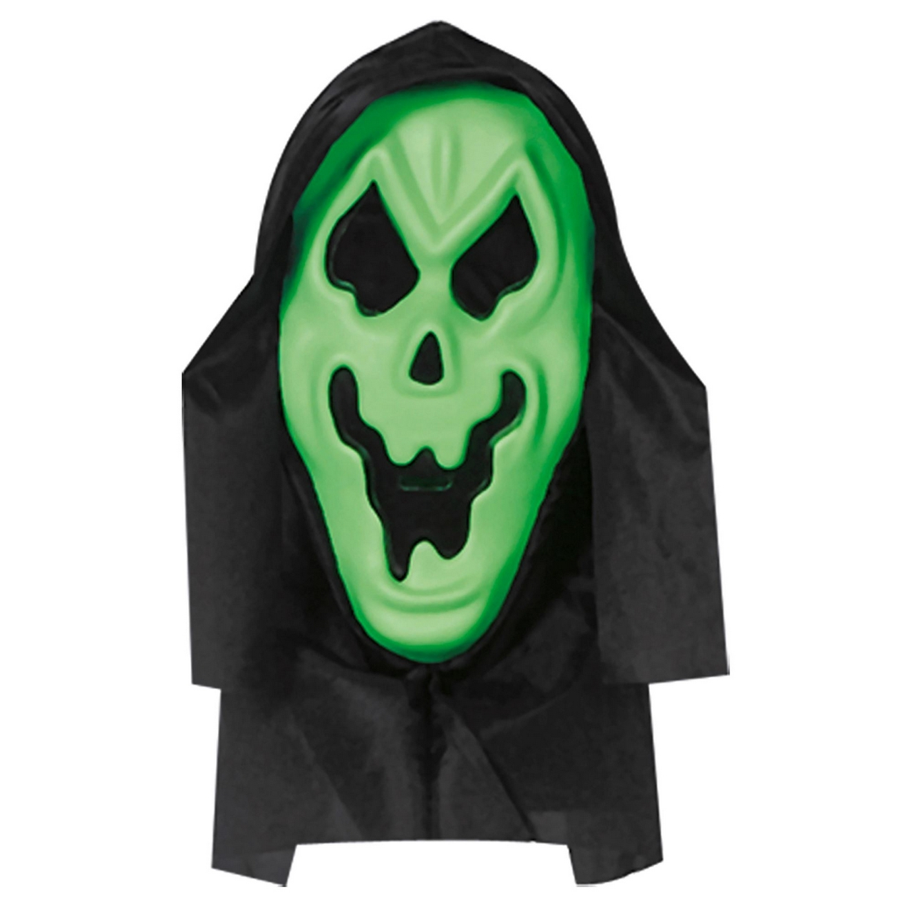 Scary Scream Masker Met Kap Groen