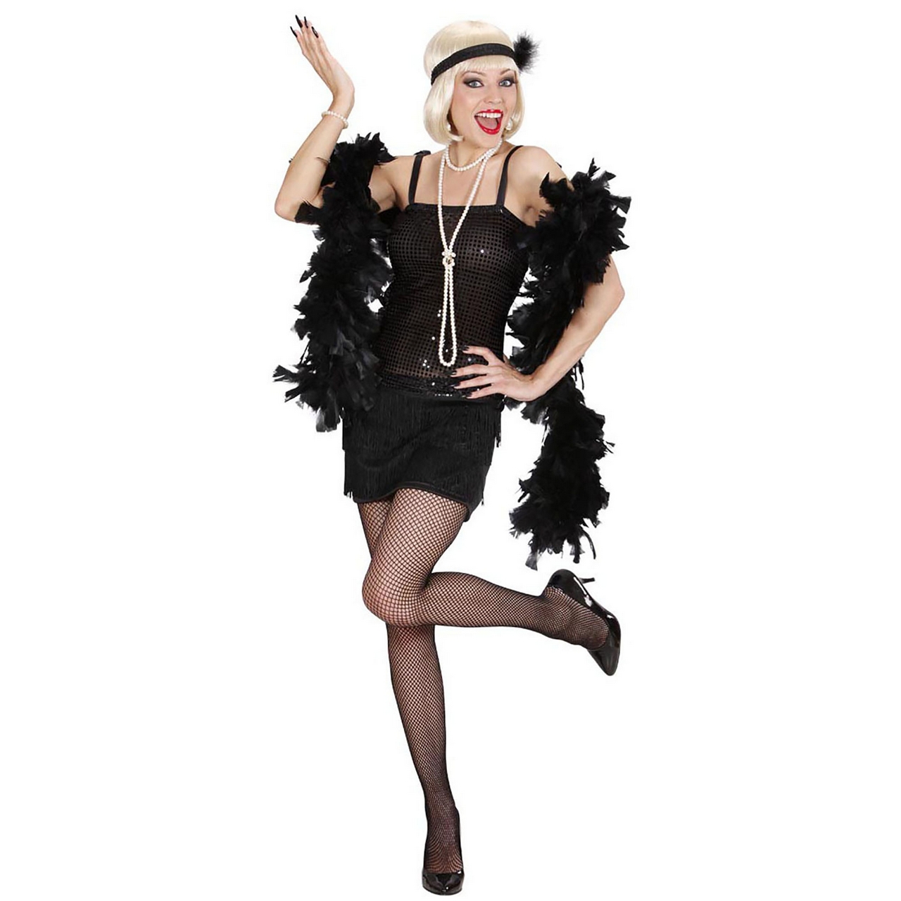 Enchanting Flapper Jurk Zwart Kostuum Vrouw