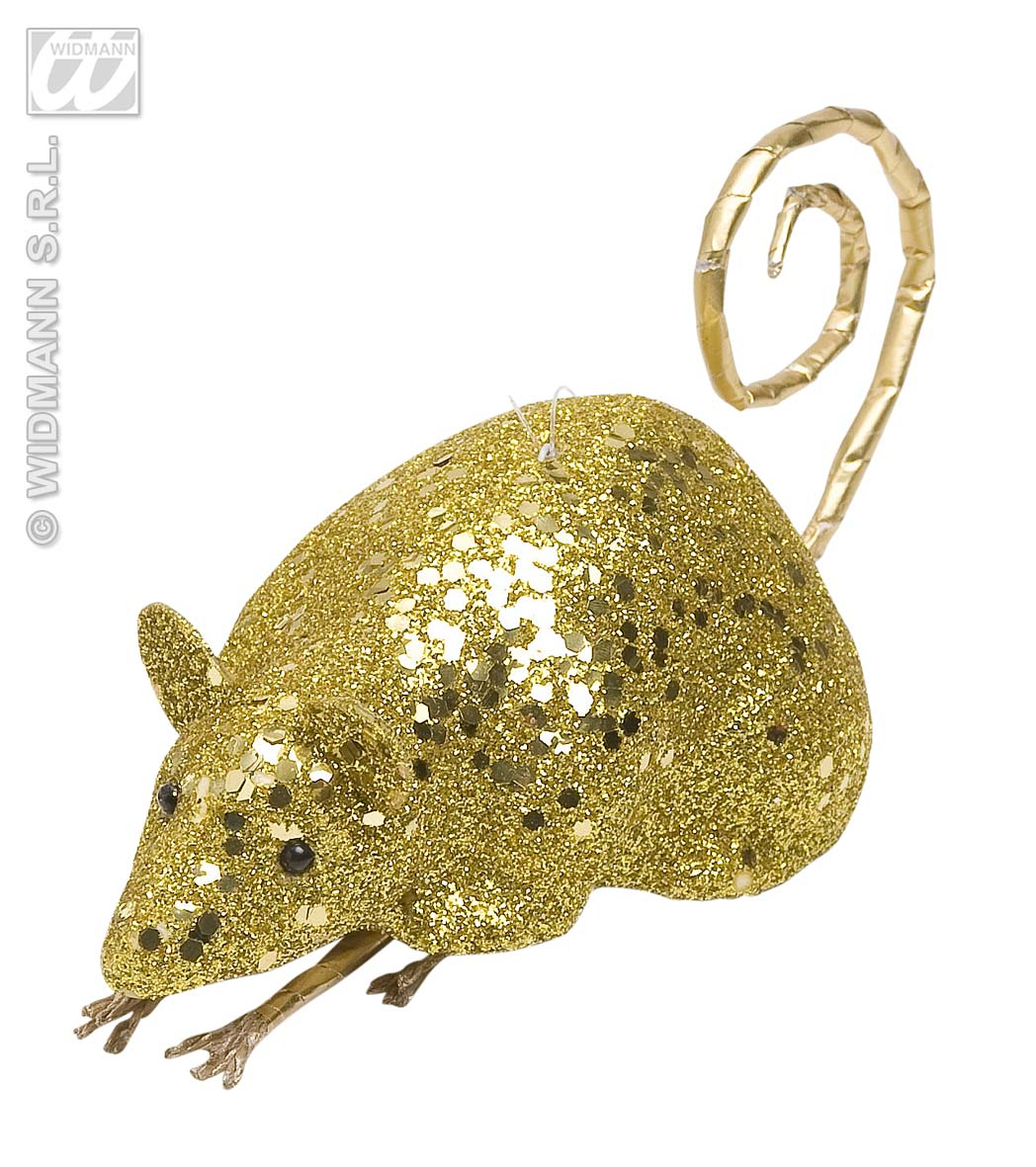 Glitter Muis Goud 12 Centimeter