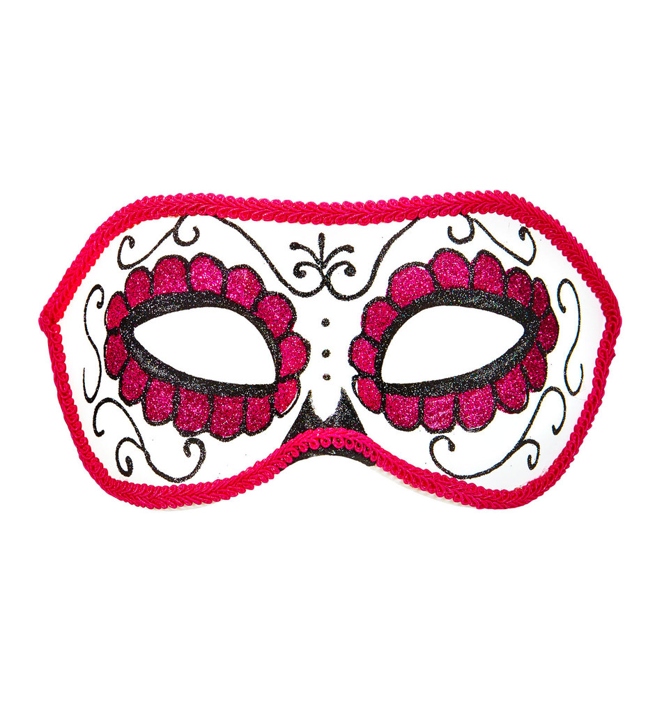 Mexicaans Oogmasker Dia De Los Muertos Zwart & Roze