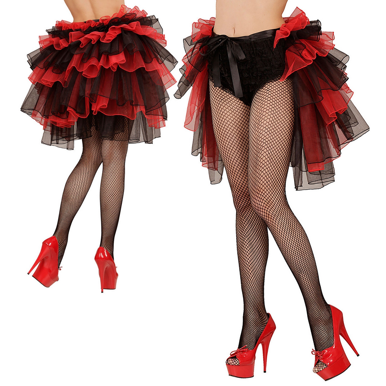 Show Omslagrok Burlesque, Zwart / Rood Vrouw