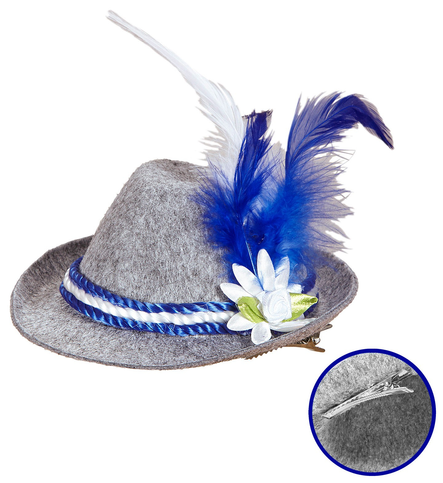 Oktoberfest Dames Mini Beierse Fedora, Blauw