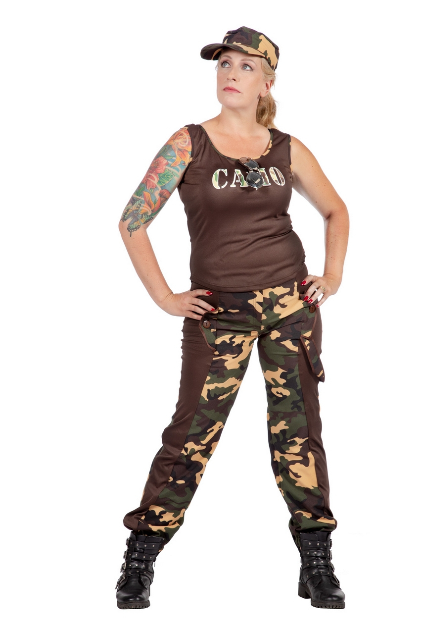 Commando Camo Huurling Leger Camouflage Vrouw Kostuum