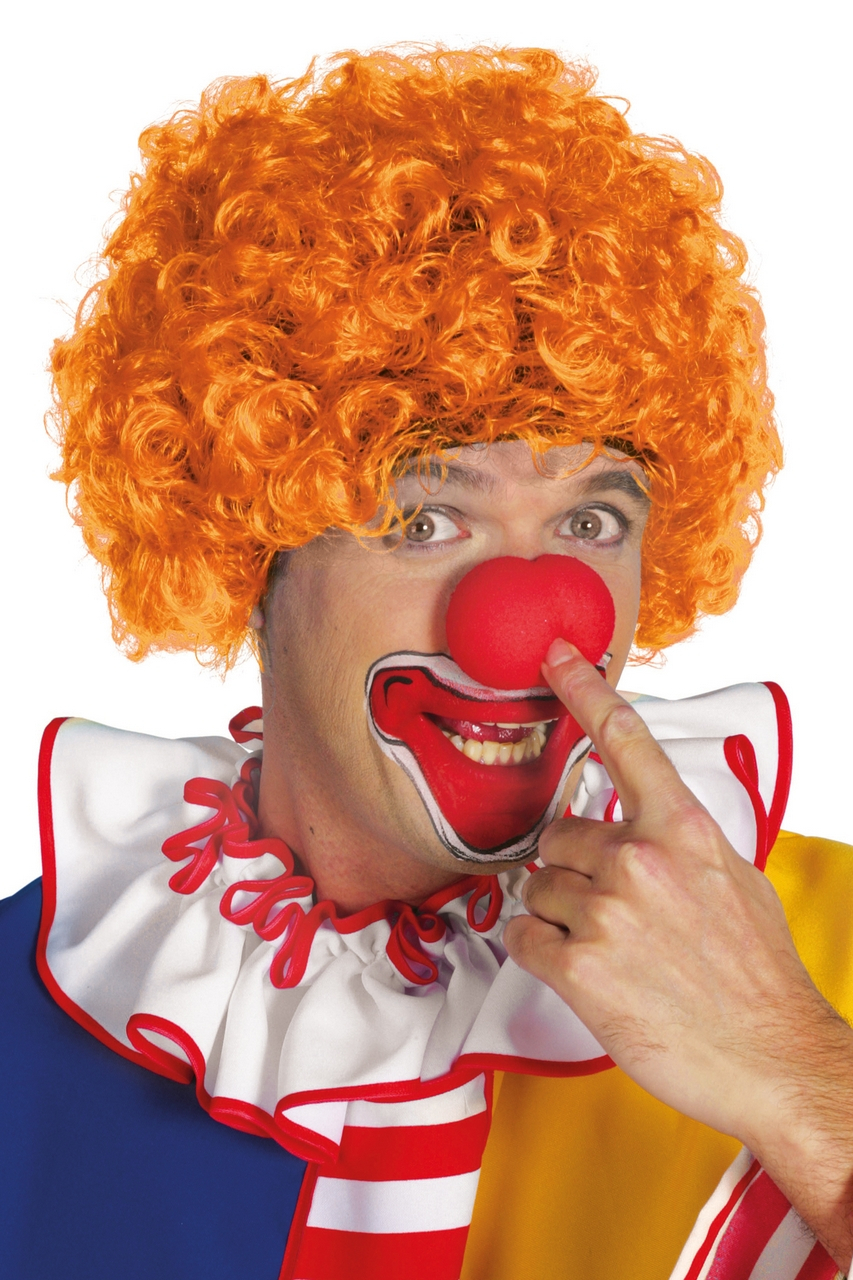 Super Hair Krullenpruik Oranje Clown