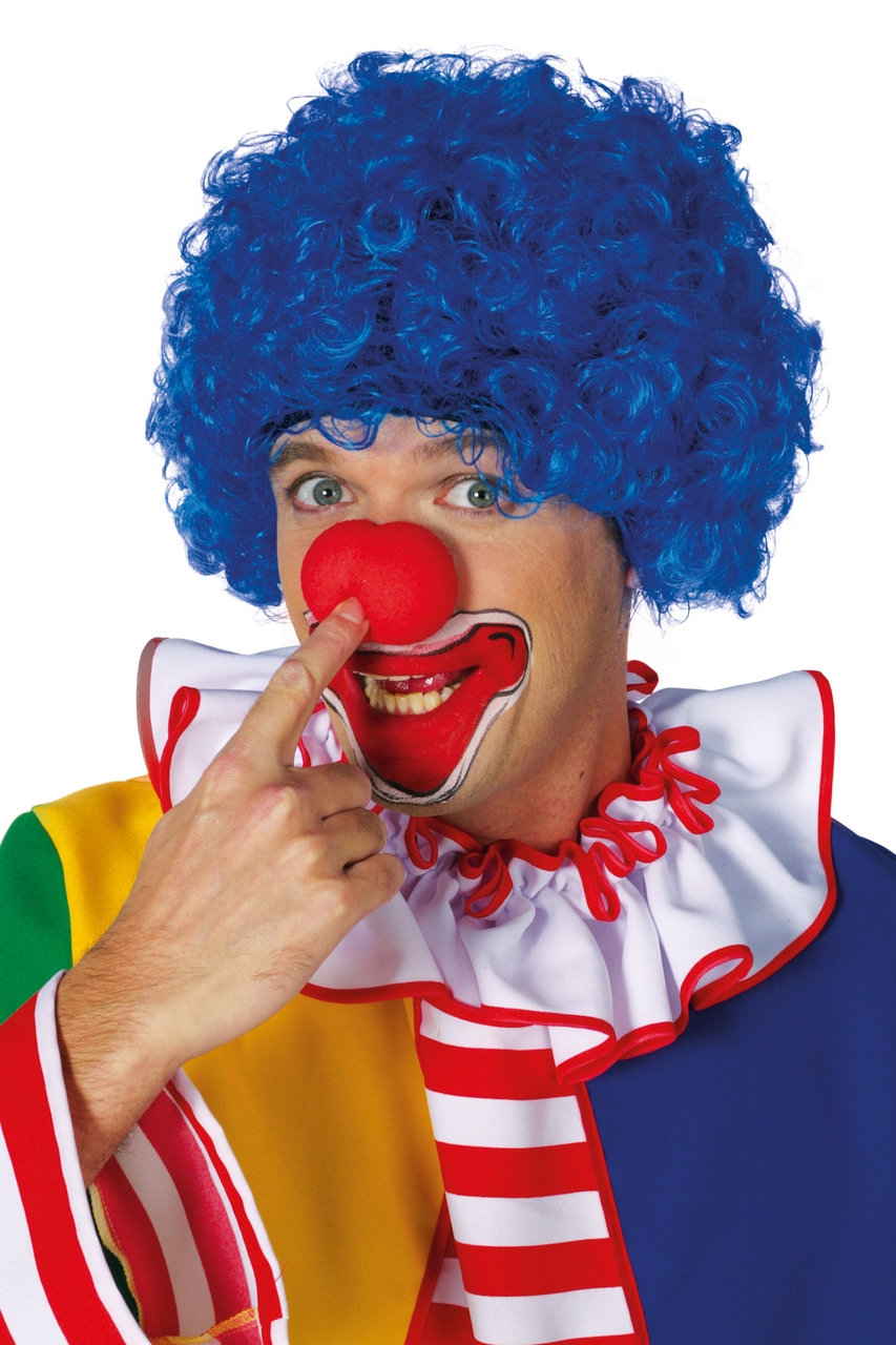 Super Hair Krullenpruik Clown Blauw