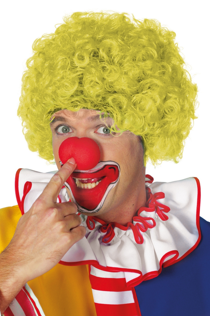 Super Hair Krullenpruik Clown Geel